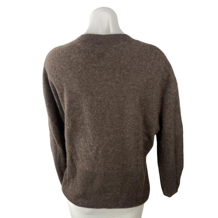 Rachel Zoe 100% Cashmere Brown Long Sleeve Crew Neck Sweatshirt Sweater Top XL