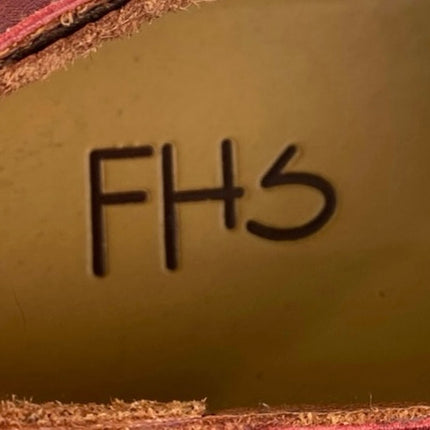 FHS Men's Maroon Red Leather Lace Up Wingtip Oxford Dress Shoes Size 44 US 11