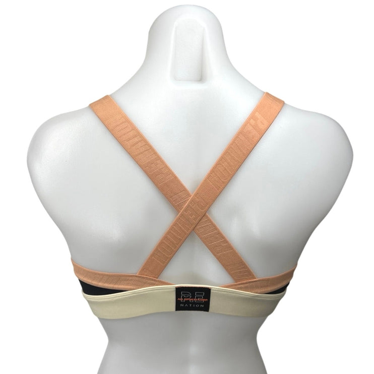 P.E Nation Pivot Black Scoop Neck Cross Back Strap Sports Bra Crop Tank Top M