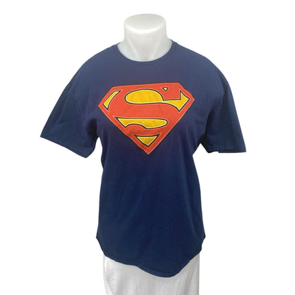 DC Comics Superman Blue Glow In The Dark Logo Graphic Tee T-Shirt Top Size 2XL