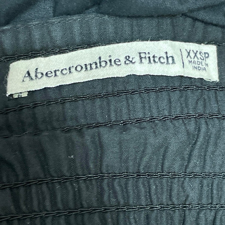 Abercrombie & Fitch Black Ruffle Sweetheart Tiered A Line Midi Dress Size XXSP