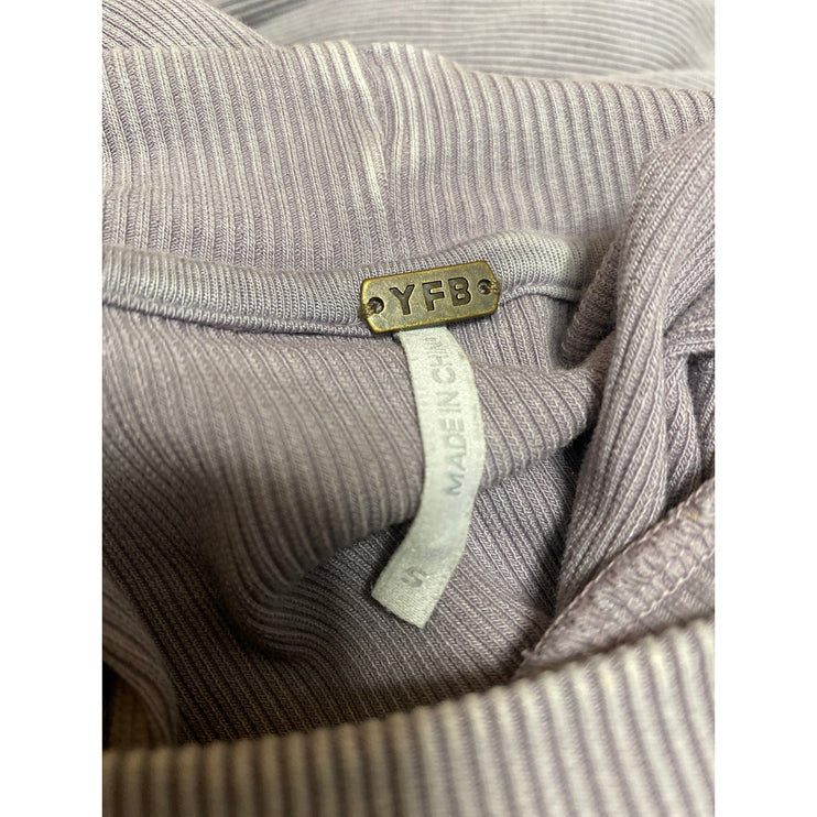 YFB Women's Gray Tan Ribbed Mock Neck Long Sleeve Maxi Bodycon Sweater Dress S