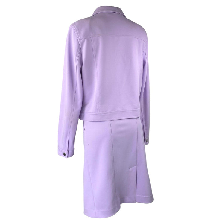 Calvin Klein Purple Lilac Long Sleeve Button Down Blazer Mini Skirt 2 Pc Set 14