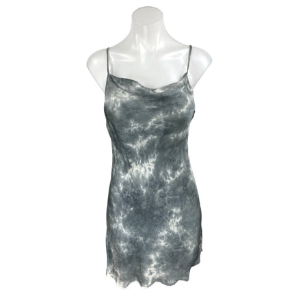 Olivaceous Gray Tie Dye Sleeveless Cowl Neck Cami Camisole Mini Tank Dress Sz M