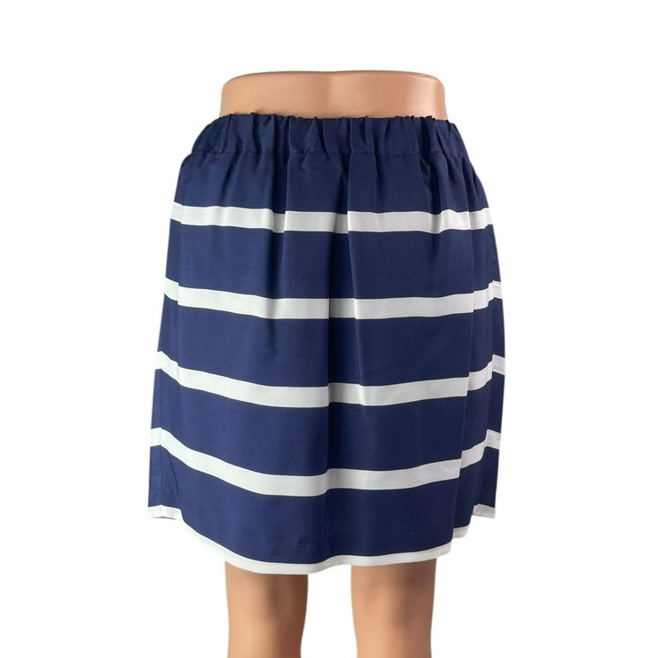 BCBGeneration Navy Blue White Striped Pocket Nautical Pencil Mini Skirt Size XS