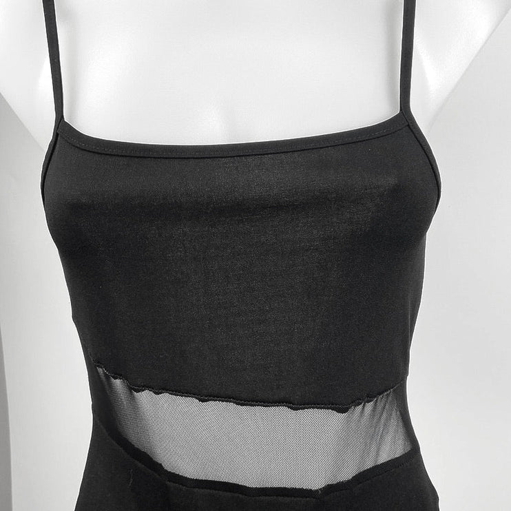 Missguided Women's Black Spaghetti Straps Square Neck One Piece Bodysuit Size 4