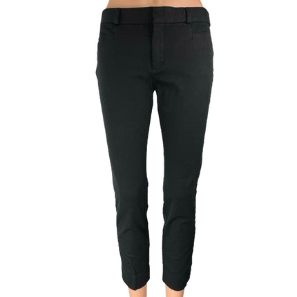 Banana Republic Women's Black Mid Rise Skinny Straight Ankle Trousers Pants Sz 4