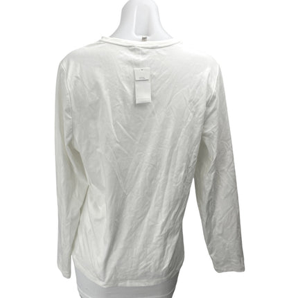 NEW Banana Republic White Long Sleeve V Neck Henley T Shirt Tee Top Size XL