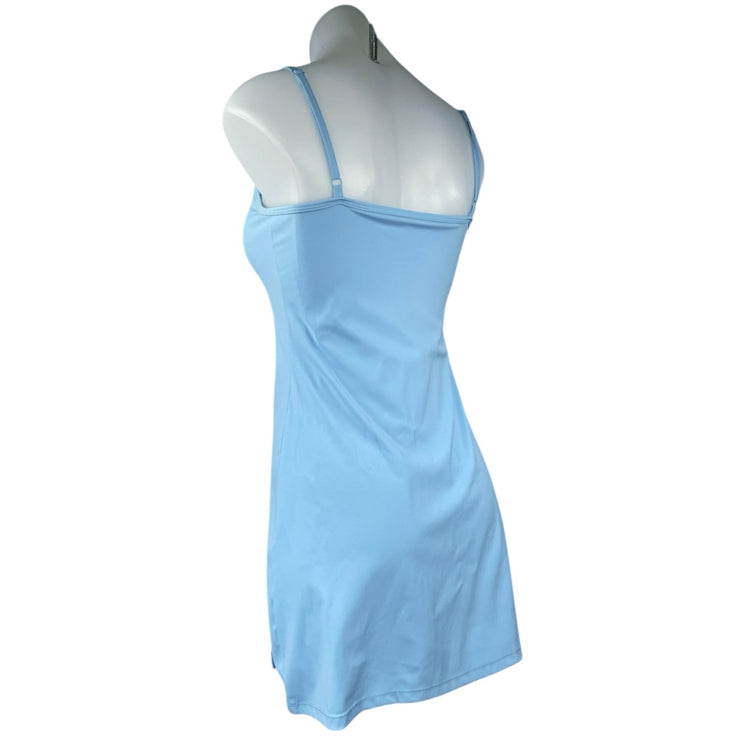 Qinsen Women's Blue Sleeveless Stretch Tennis Golf Built In Shorts Mini Dress S