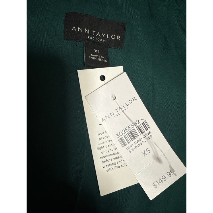 NEW Ann Taylor LOFT Women's Green Faux Suede Shaw Collar Blazer Jacket Size XS