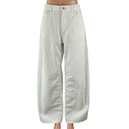 NEW H&M Women's White High Rise Loose Palazzo Wide Leg Baggy Denim Jeans Size 6