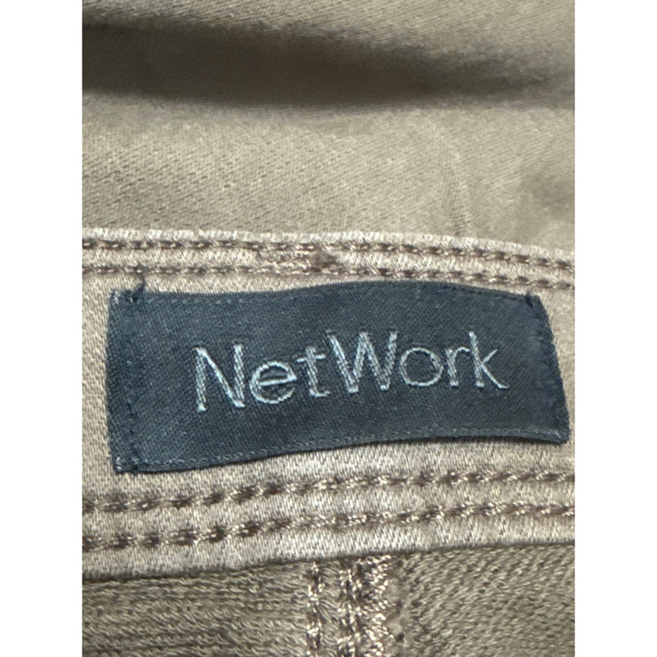 NetWork Mens Khaki Mid Waist Classic Skinny Tapered Slim Chino Trousers Pants 32