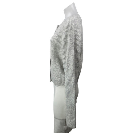 Abercrombie & Fitch Women's Gray Long Sleeves Ribbed Knit Cardigan Sweater Top M