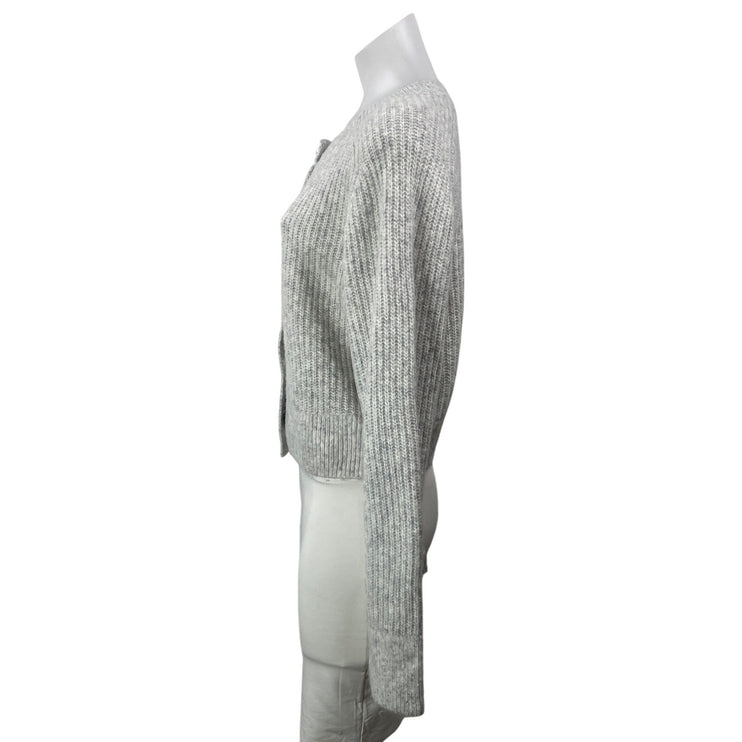 Abercrombie & Fitch Women's Gray Long Sleeves Ribbed Knit Cardigan Sweater Top M