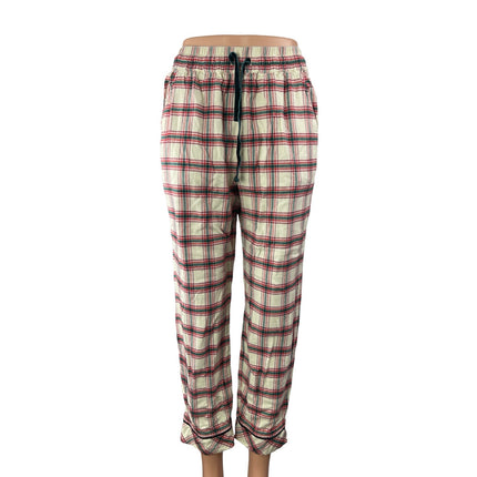 Marine Layer Plaid Check High Rise Straight Sleepwear Pajama Trousers Pants XS