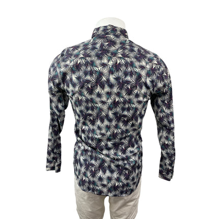 Ted Baker Men's Multicolor Leaf Casual Long Sleeve Button Down Shirt Top Size M