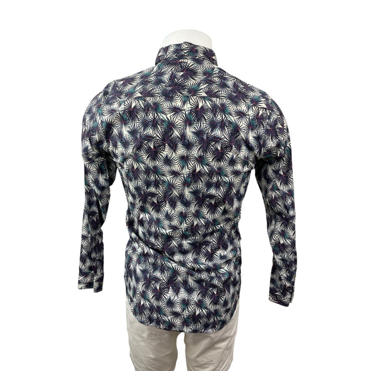Ted Baker Men's Multicolor Leaf Casual Long Sleeve Button Down Shirt Top Size M