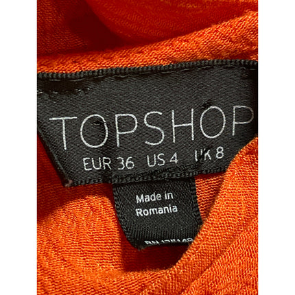 Topshop Women Coral Sleeveless V Neck Tank Cami Casual Cutout Mini Dress Size 4