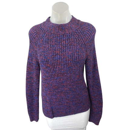 Banana Republic Women's Purple Rib Knit High Neck Long Sleeve Sweater Top Size S