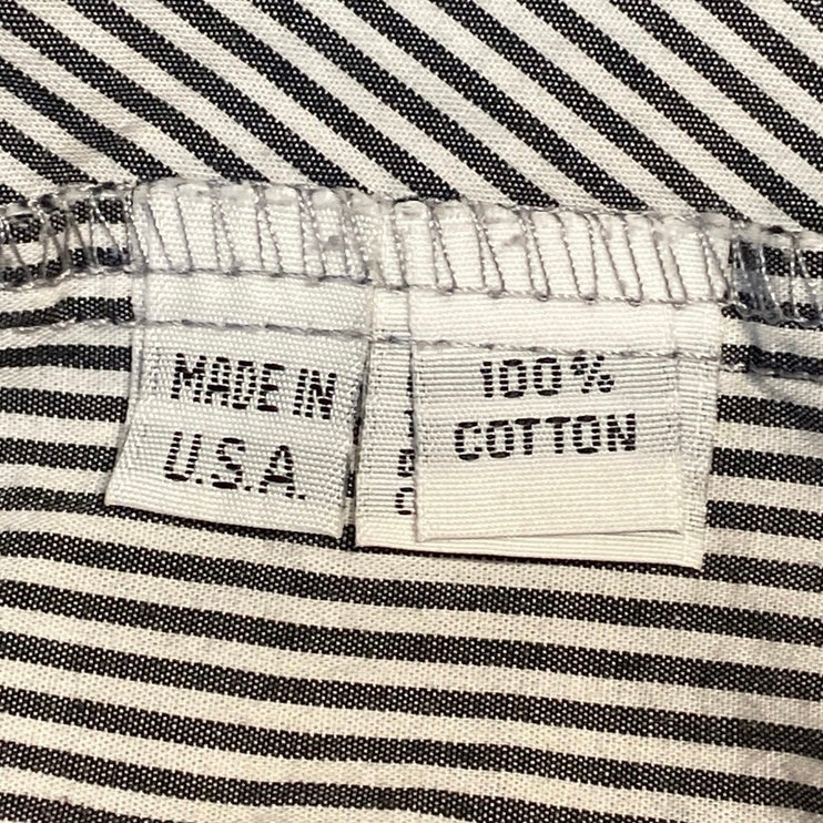 Planet Women's Black White Striped Long Sleeve Button Down Shirt Top Size 1