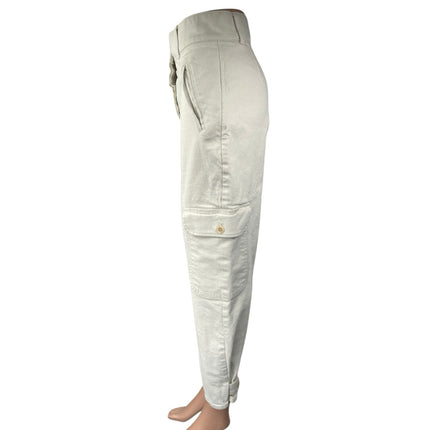 Aritzia Wilfred Free Women's White High Waisted Mom Cargo Denim Jeans Size 4