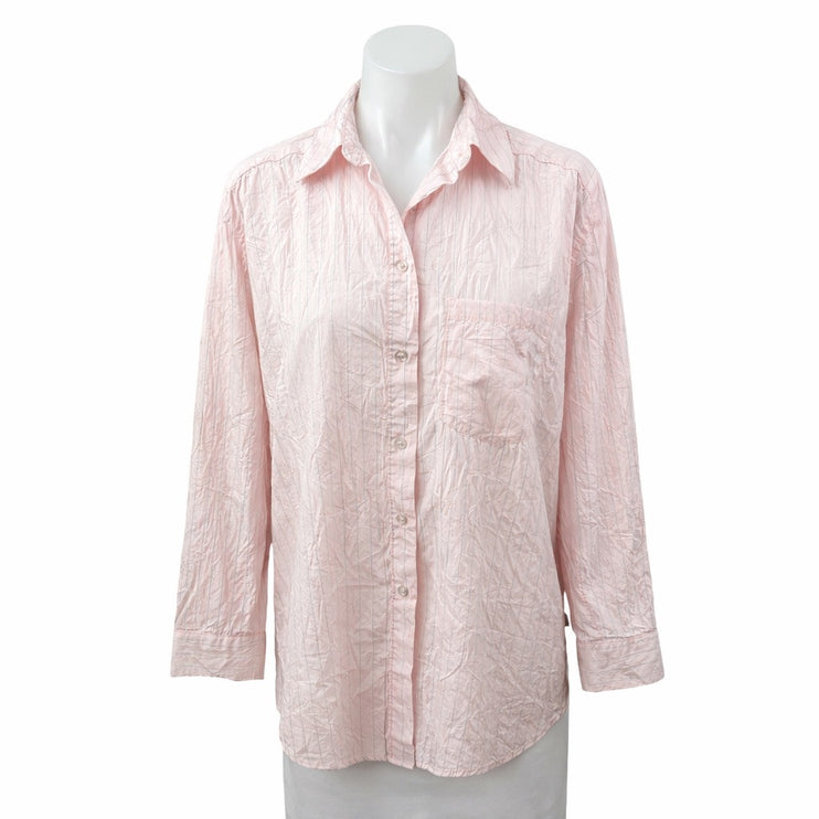 Urban Outfitters BDG Pink Striped Collared Long Sleeve Button Down Shirt Top S