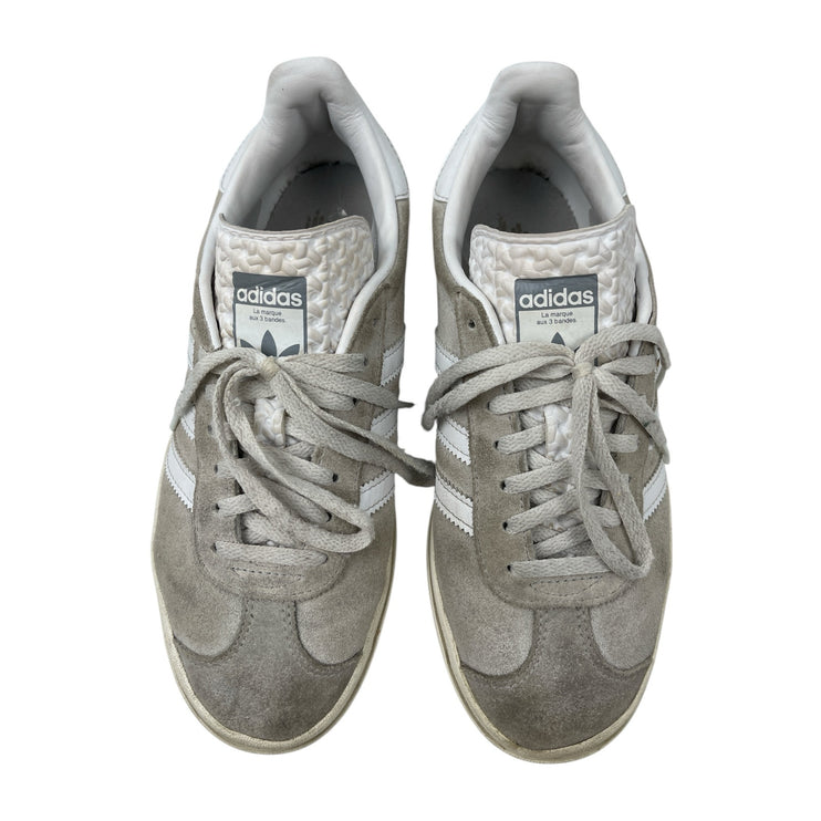 Adidas Gazelle Women's Gray White Suede Lace Up Low Top Sneakers Shoes Size 7.5
