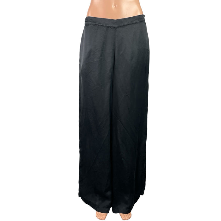 Athleta Calm Cool Women's Black High Rise Baggy Wide Leg Trousers Pants Size L
