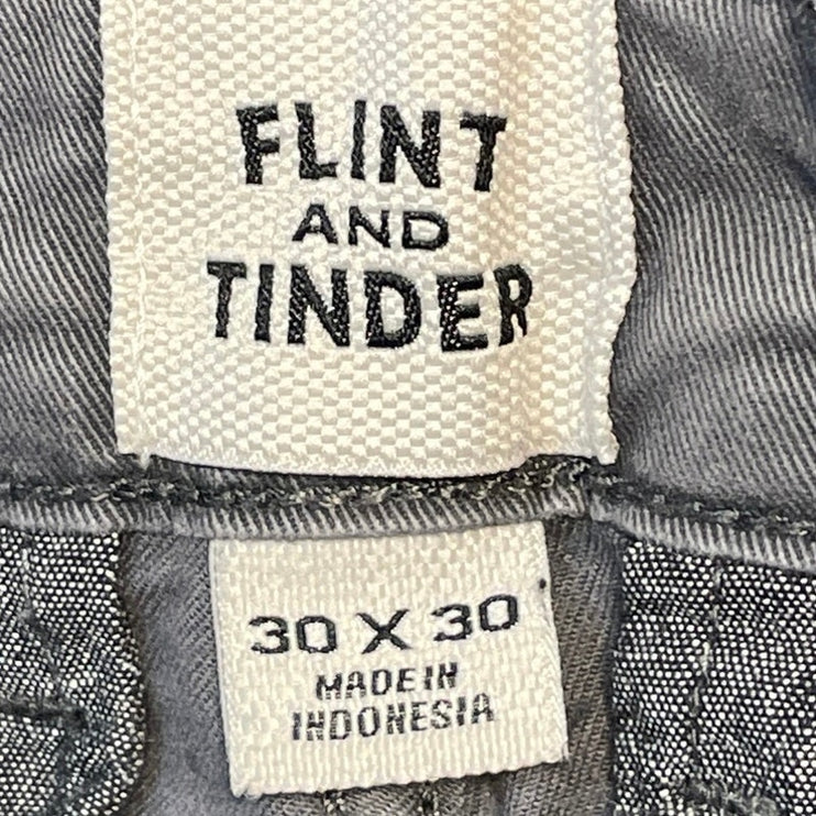 Flint and Tinder Mens Gray Mid Rise Slim Fit Straight Leg Denim Jeans Size 30x30
