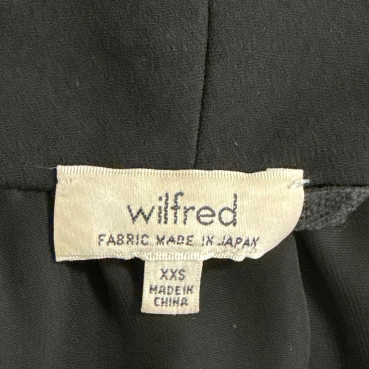 Aritzia Wilfred Black Sleeveless V Neck Faux Wrap Mini Sheath Dress Size XXS
