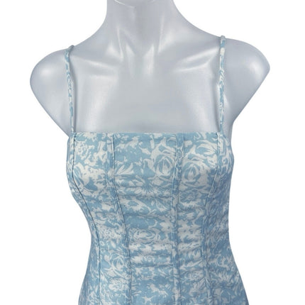 NEW Lulus Endlessly Beloved Blue Floral Sleeveless Cami A Line Midi Dress Size S
