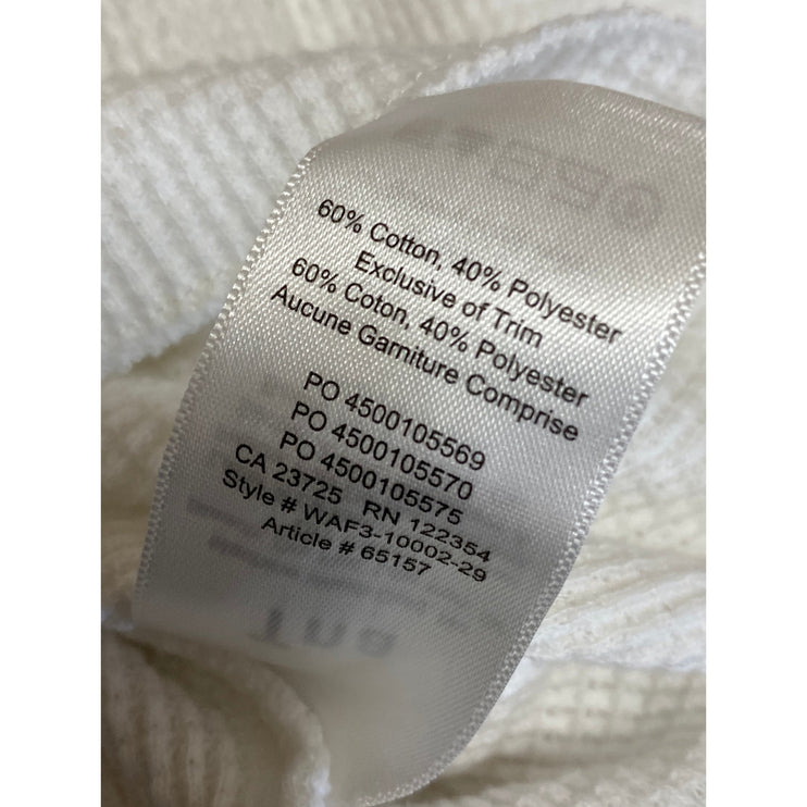 Aritzia TNA Womens White Waffle Knit Long Sleeve Thermal Sweater Crop Top Size S