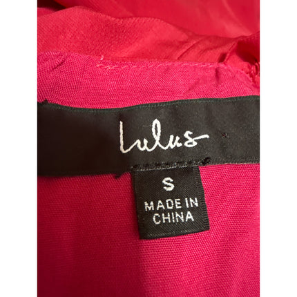 NEW Lulus Red Sleeveless Ruffle Cami Camisole Tank Ruched Midi Dress Size S