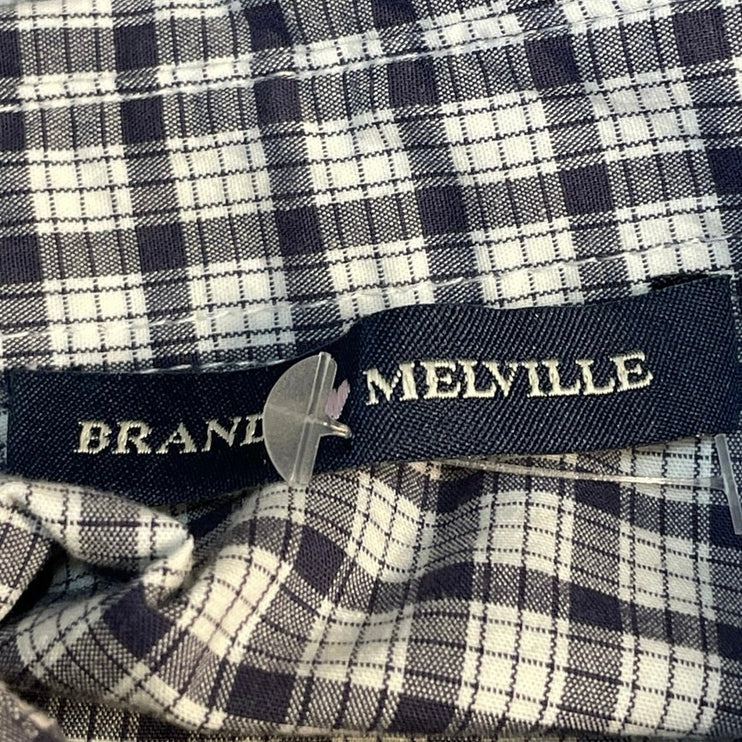 Brandy Melville Black Plaid Checkered Long sleeve Button Down Shirt Top Size M