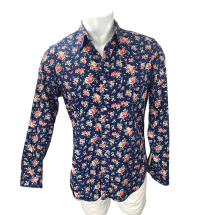 Gap The Modern Oxford Men's Blue Floral Long Sleeve Button Down Shirt Top Size L