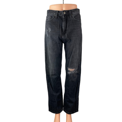 Just Black Denim Women's Distressed High Waisted Straight Denim Jeans Pants 26