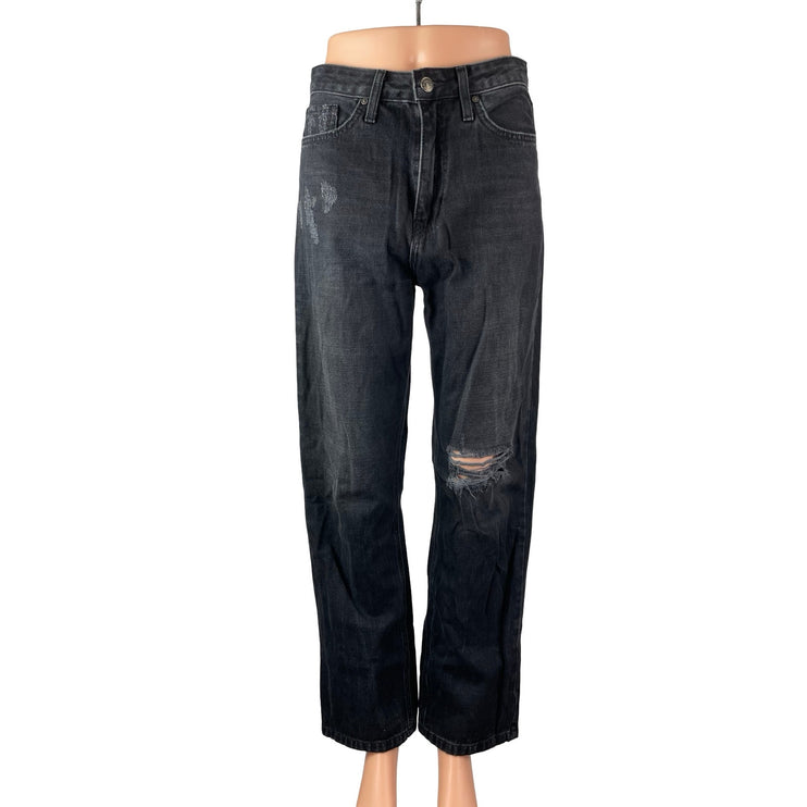 Just Black Denim Women's Distressed High Waisted Straight Denim Jeans Pants 26