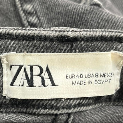 Zara Women's Gray Mid Rise Stretch Raw Hem Cropped Skinny Denim Jeans Size 8