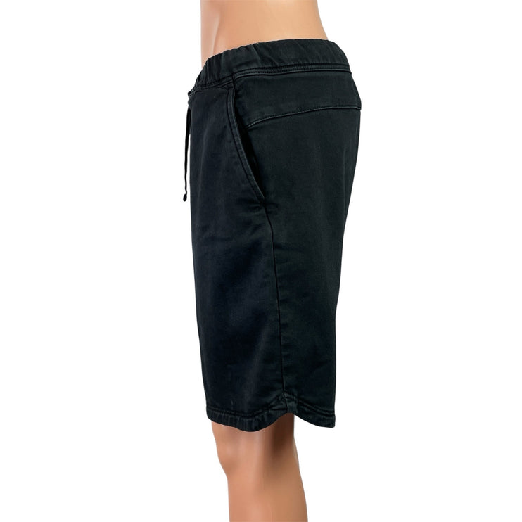 Zara Women's Black Drawstring High Rise Wide Leg Bermuda Casual Shorts Size M