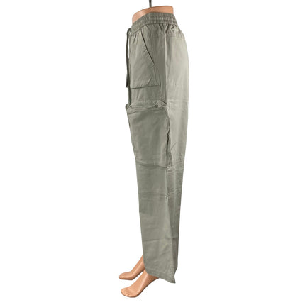 Urban Revivo Women's Gray Baggy Barrel Palazzo Wide Leg Cargo Trousers Pants 4