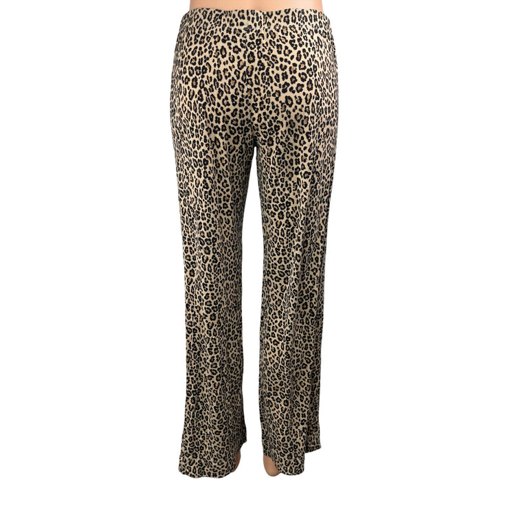 Nordstrom Rack Womens Brown leopard Animal Print Wide Leg Sleepwear Pajamas Sz S