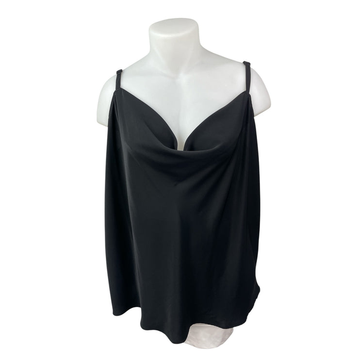 Torrid Women's Black Silk Satin Cowl Neck Cami Camisole Tank Blouse Top Size 3X