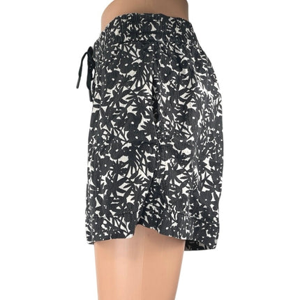Everlane Women's Black White Floral High Waisted Casual Mini Shorts Size M