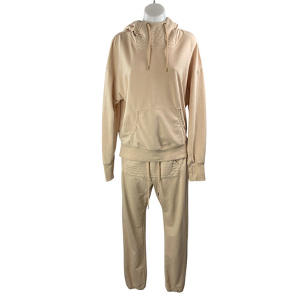 Sundays Beige Oversized Pullover Hoodie Hooded Jogger Lounge Pant Sets Size 1