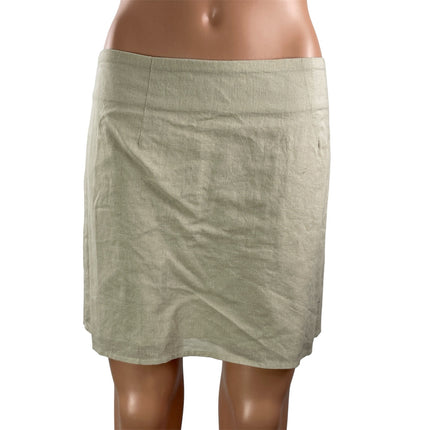 NEW Princess Polly Women's Beige Linen Blend Mini Straight Pencil Skirt Size 8