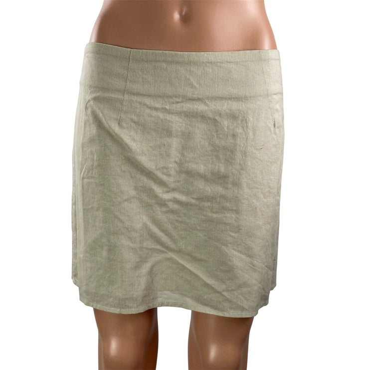 NEW Princess Polly Women's Beige Linen Blend Mini Straight Pencil Skirt Size 8