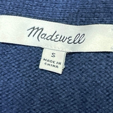 Madewell Merino Wool Blue V-neck Button Long Sleeve Knit Cardigan Sweater Top S