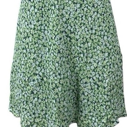 Aritzia Sun-deh Green Ditsy Floral Sleeveless Scoop Neck Cami Mini Slip Dress L