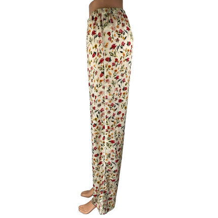 J.Crew Women's Multicolor Floral Elastic Waist Wide Leg Trousers Lounge Pants S