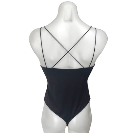 Aritzia Babaton Black Sleeveless Strappy Cami Camisole Tank Bodysuit Top Size L